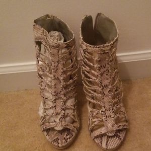 Snakeskin Heel Bootie